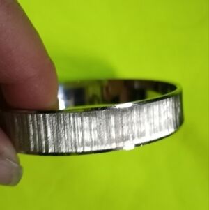 Silvertone rough textured Bangle bracelet